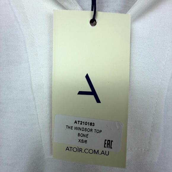 Atoir Sports Club The Windsor Top Womens 2 White Bone Drapey Oversized Lagenlook - Picture 5 of 7